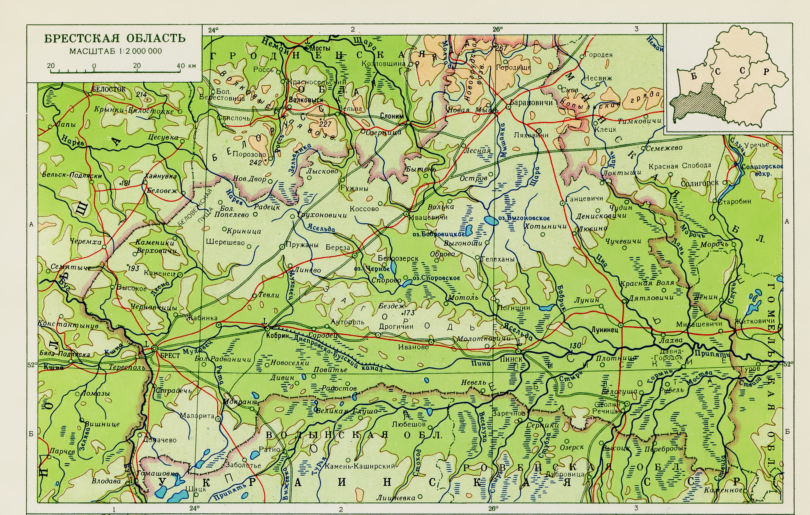 Карта брестской области со всеми населенными пунктами
