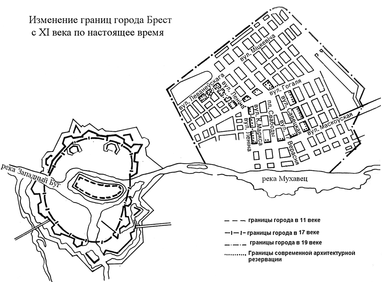 Карта крепость брест