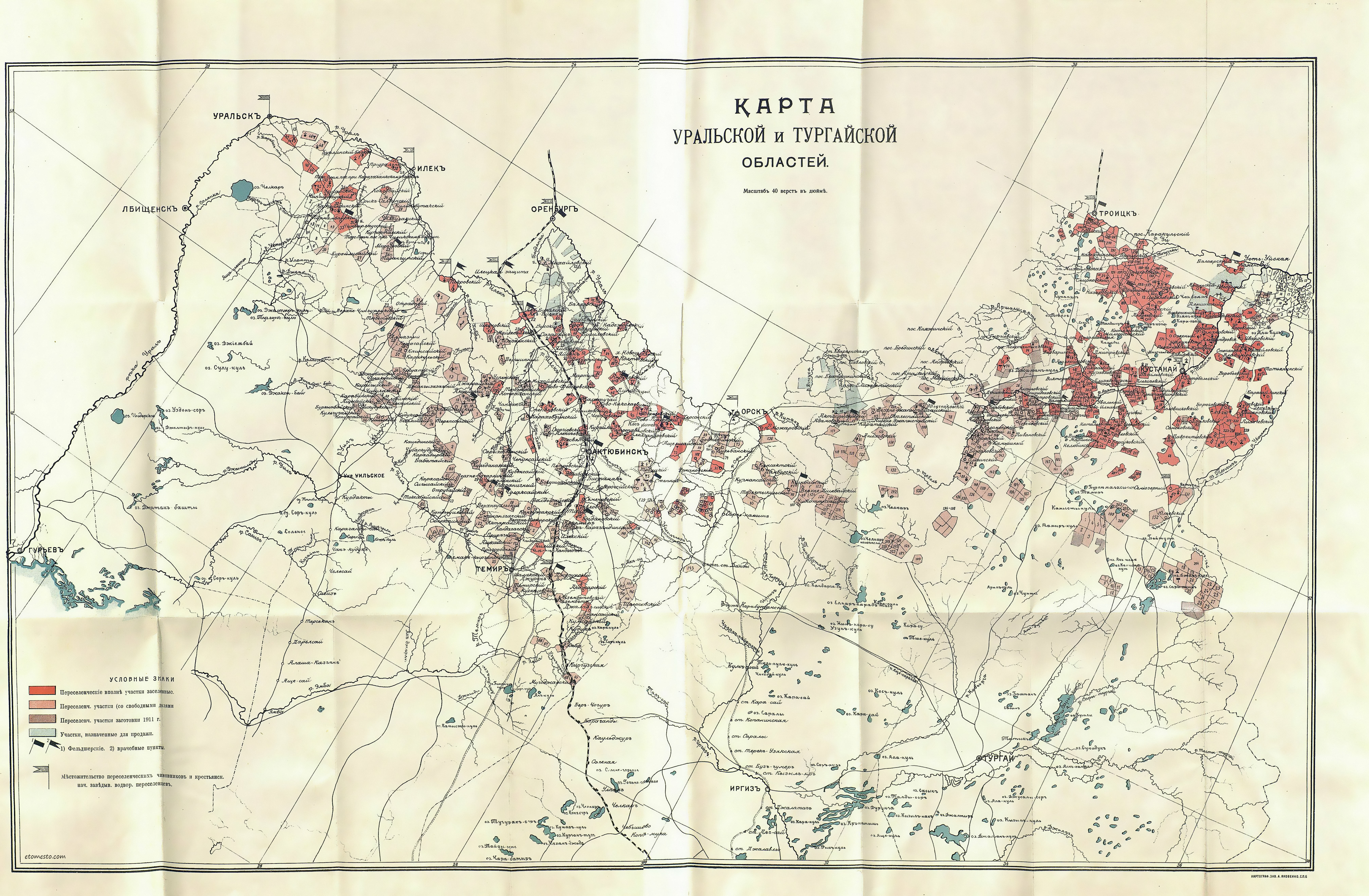 Старая карта города уральска