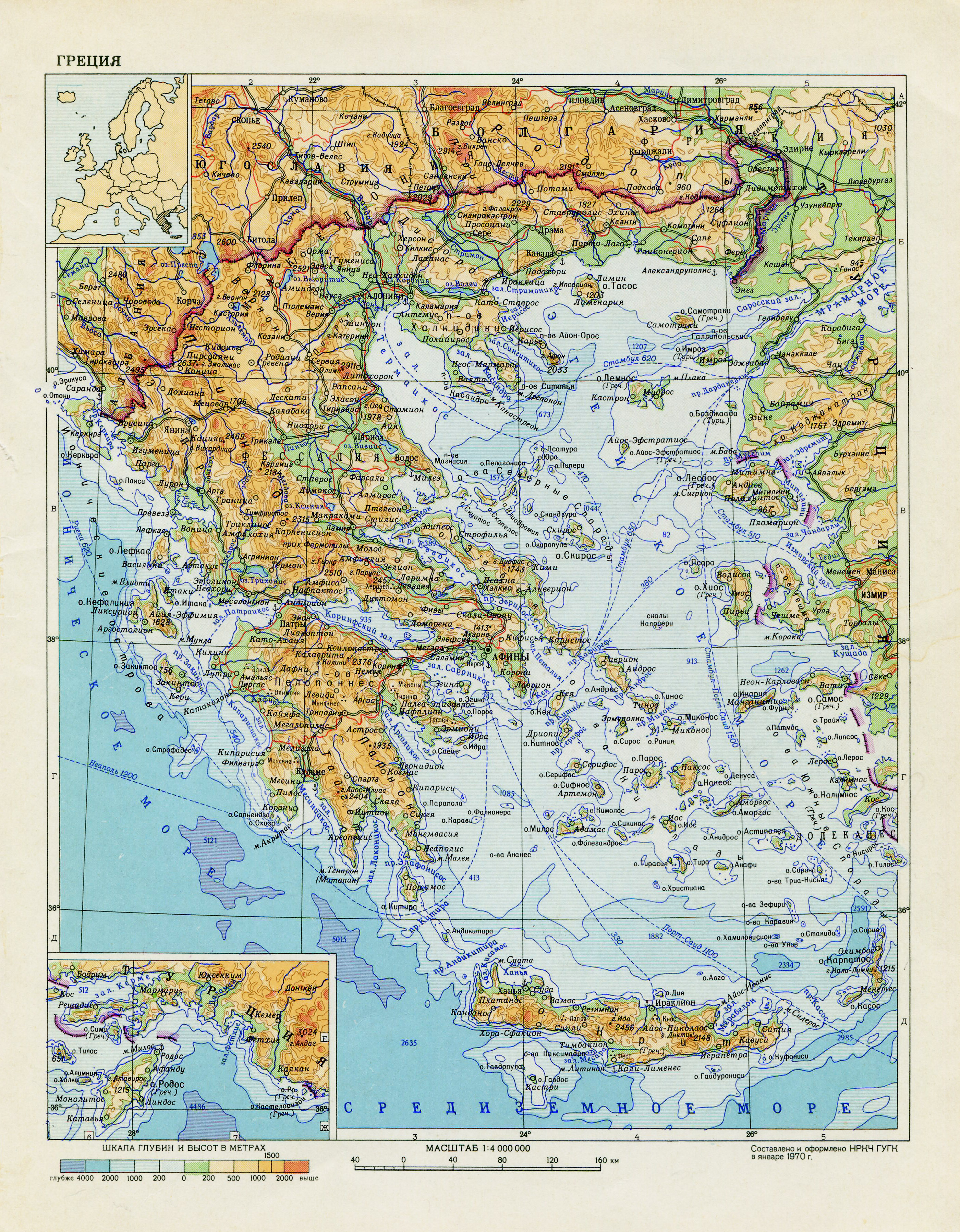 карта греции фото