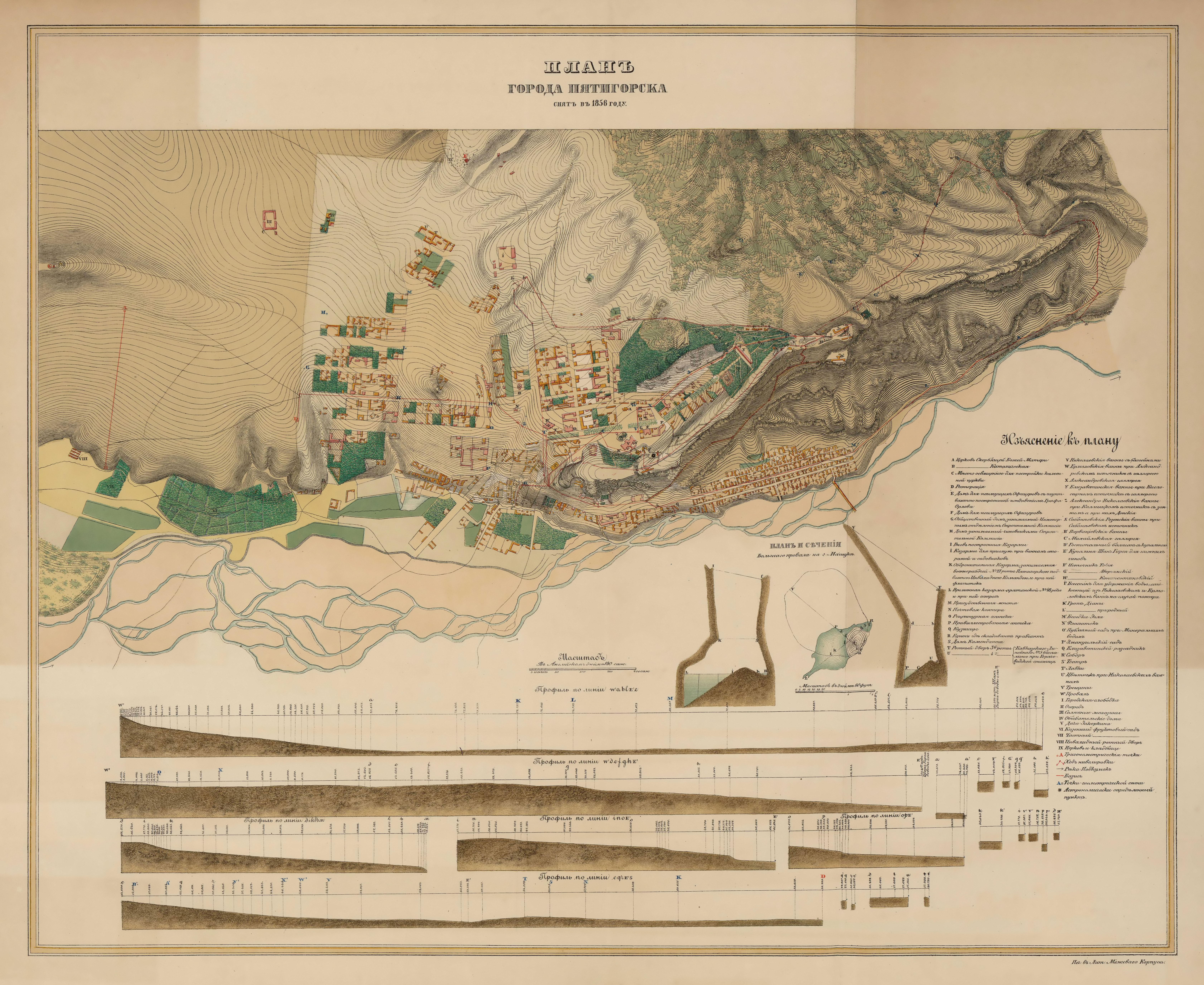 Карта пятигорска 1843 года