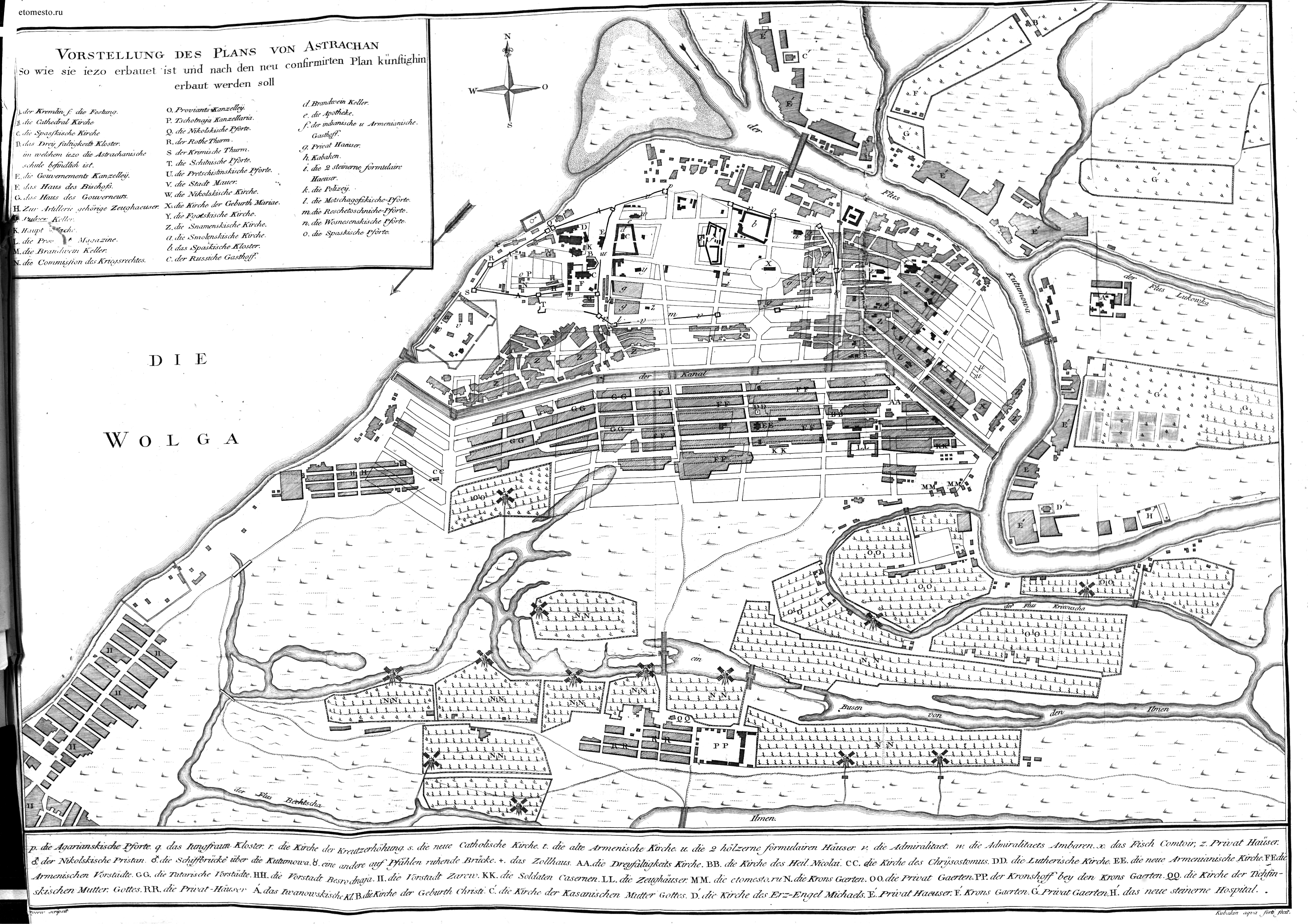 Старая карта астрахани