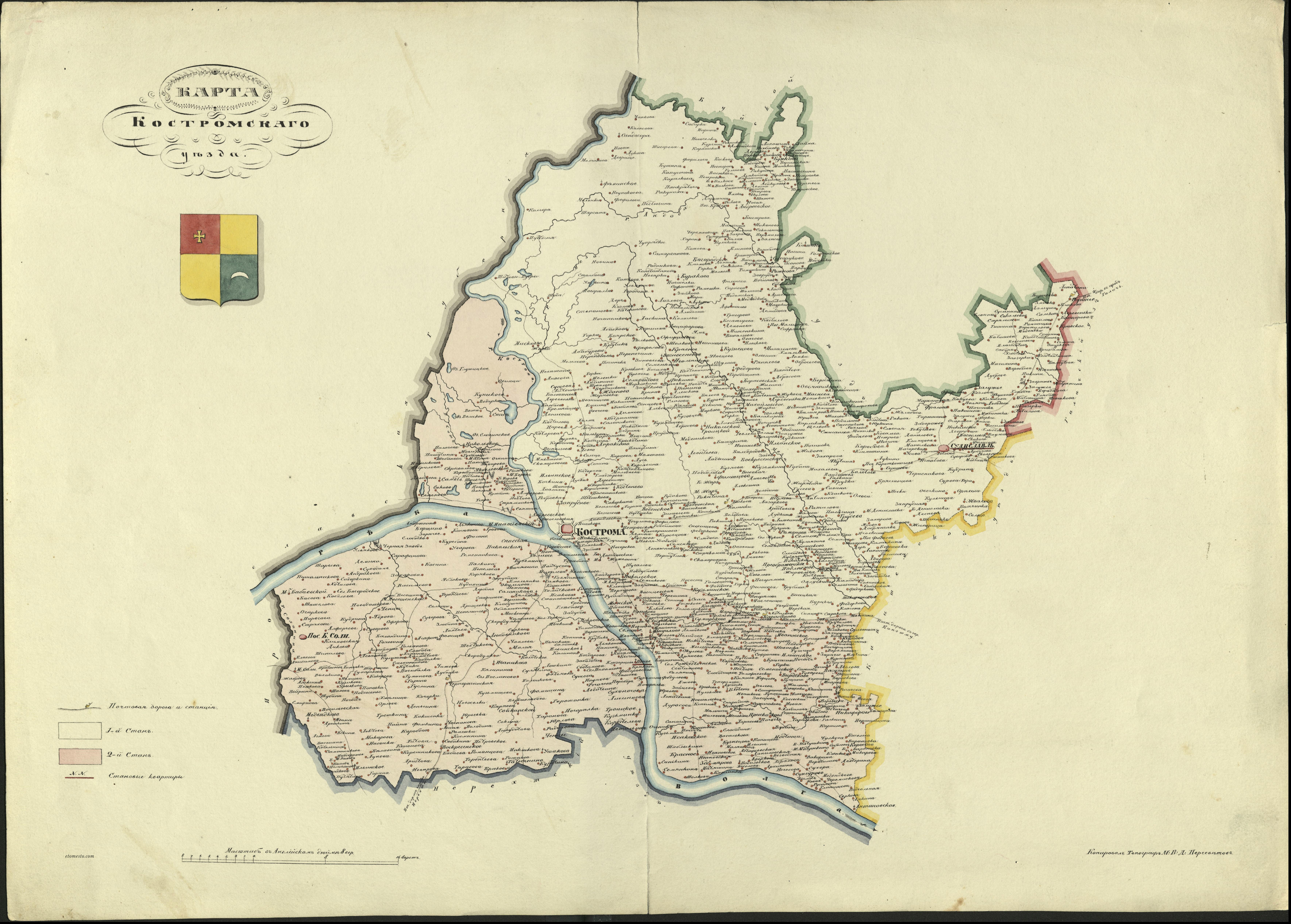 Карта костромской губернии кинешемский уезд