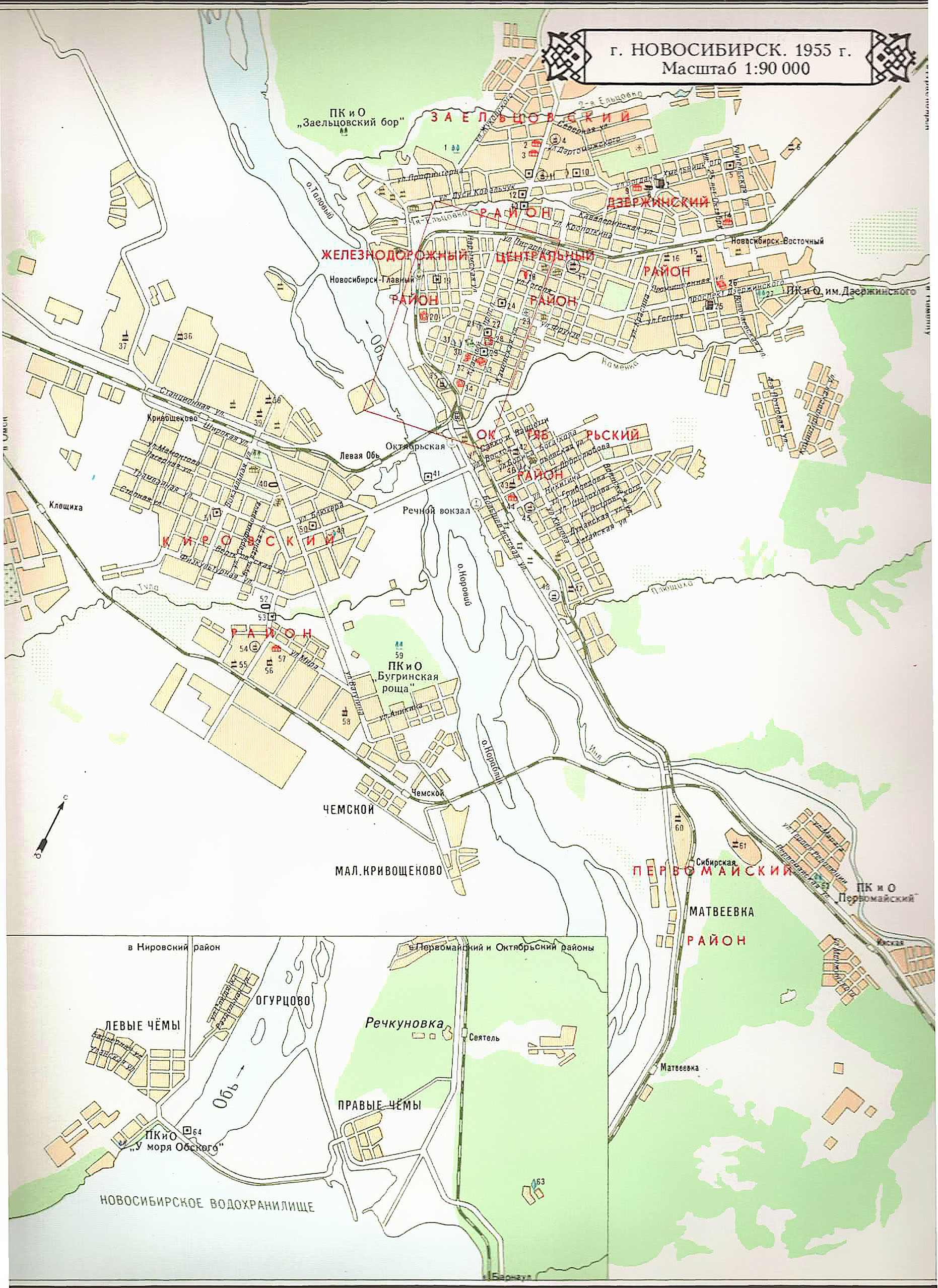 Карта 1955 года