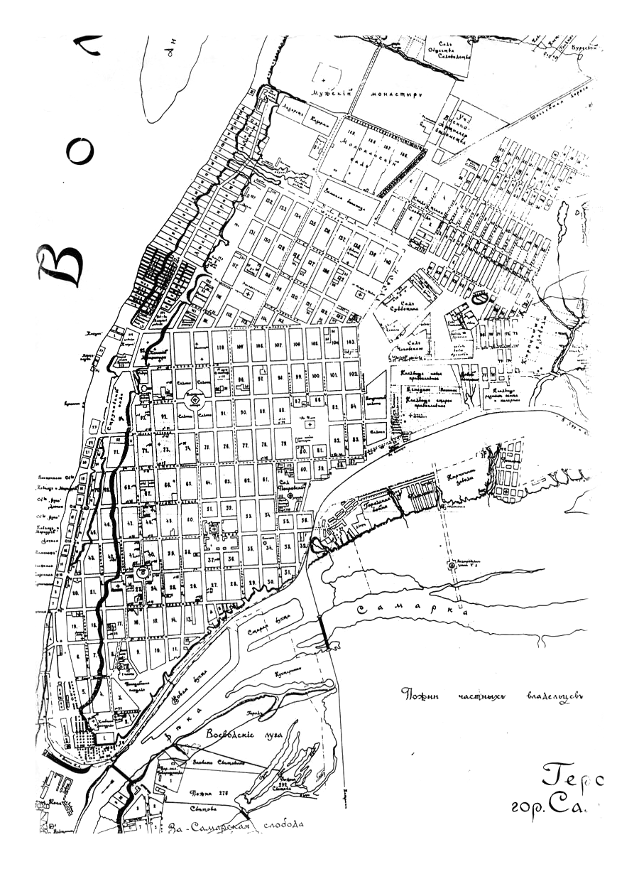 Карта старой самары с улицами и домами
