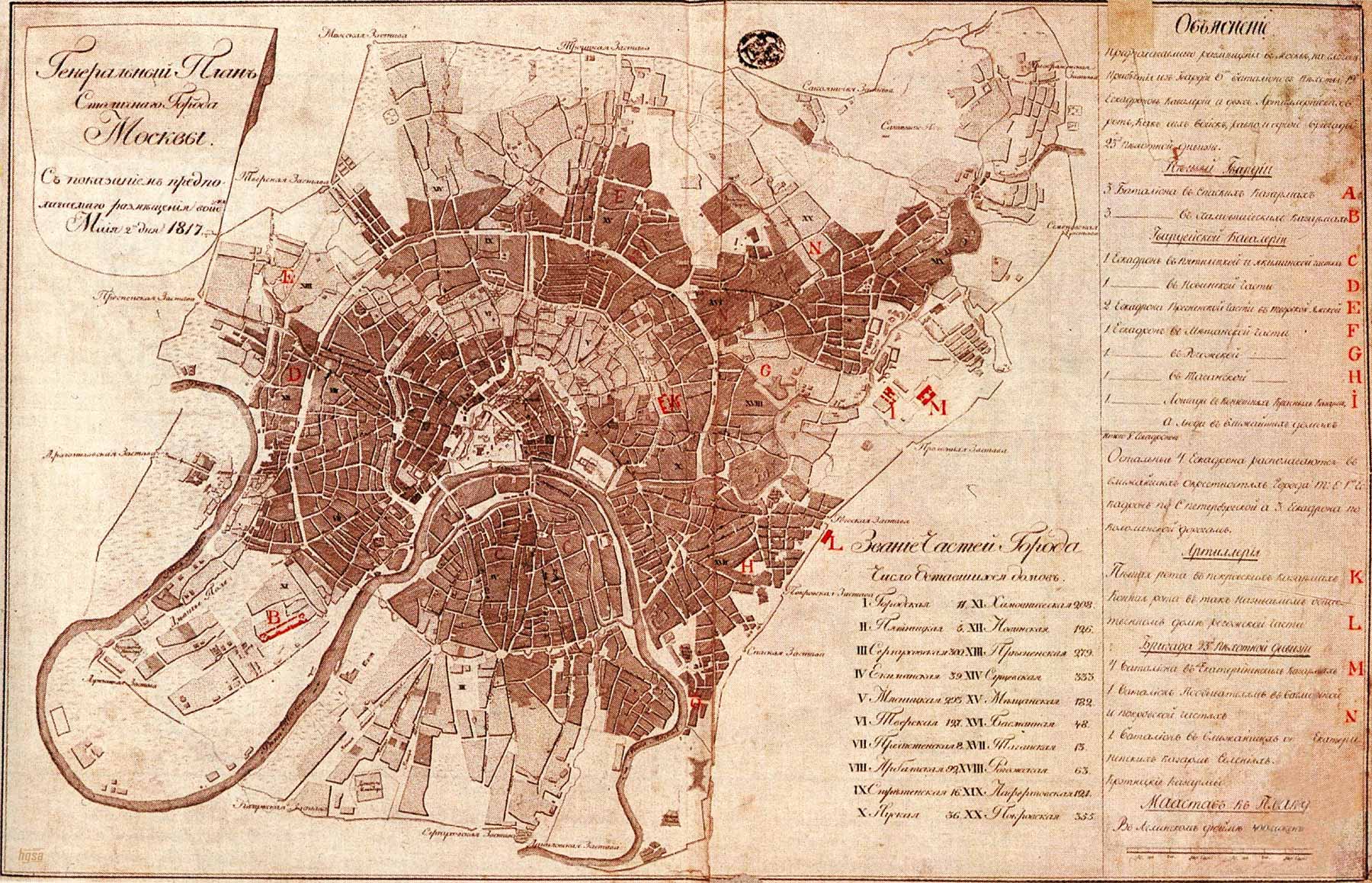 Карта москвы 1800 года