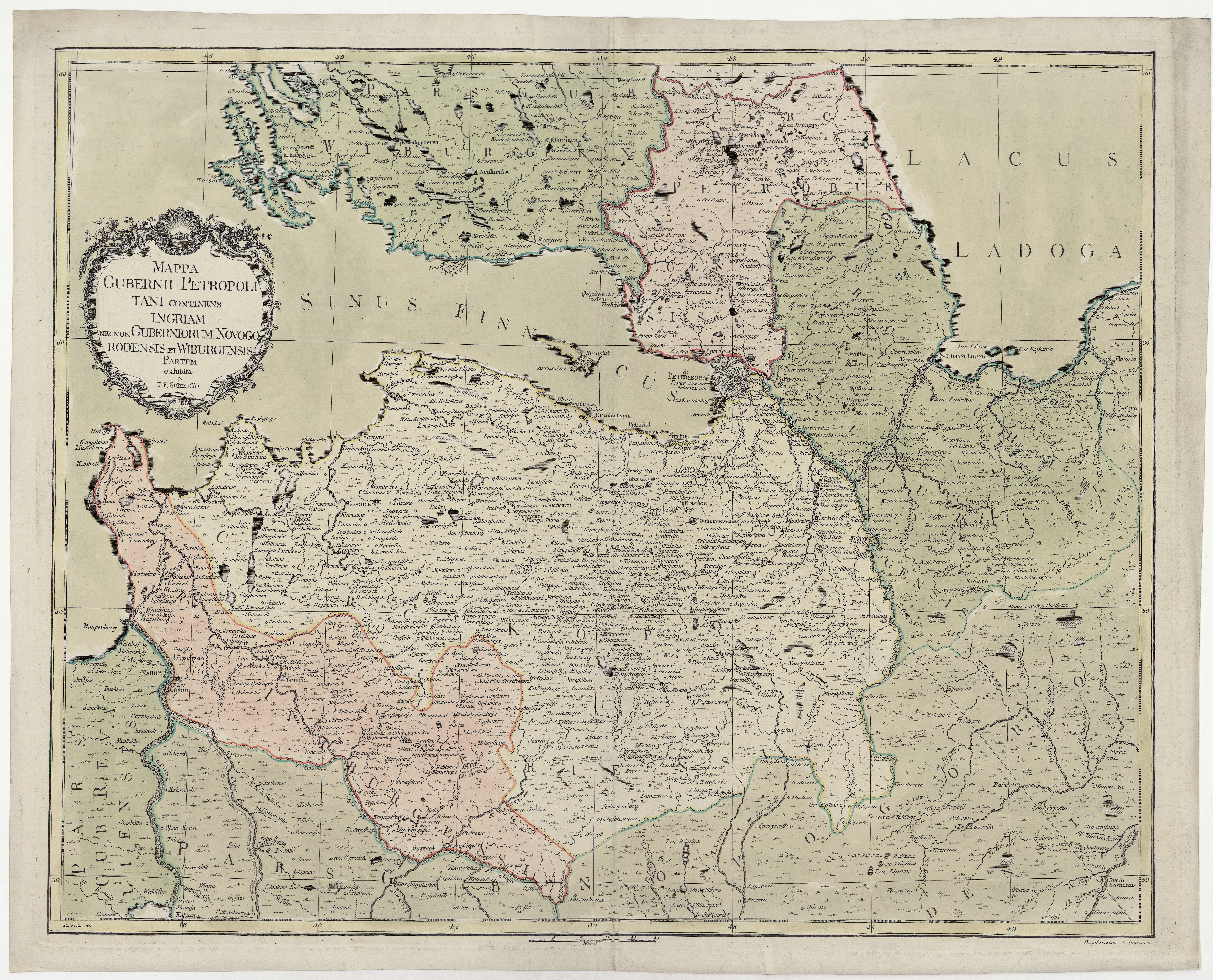 Карта петербургской губернии до 1917