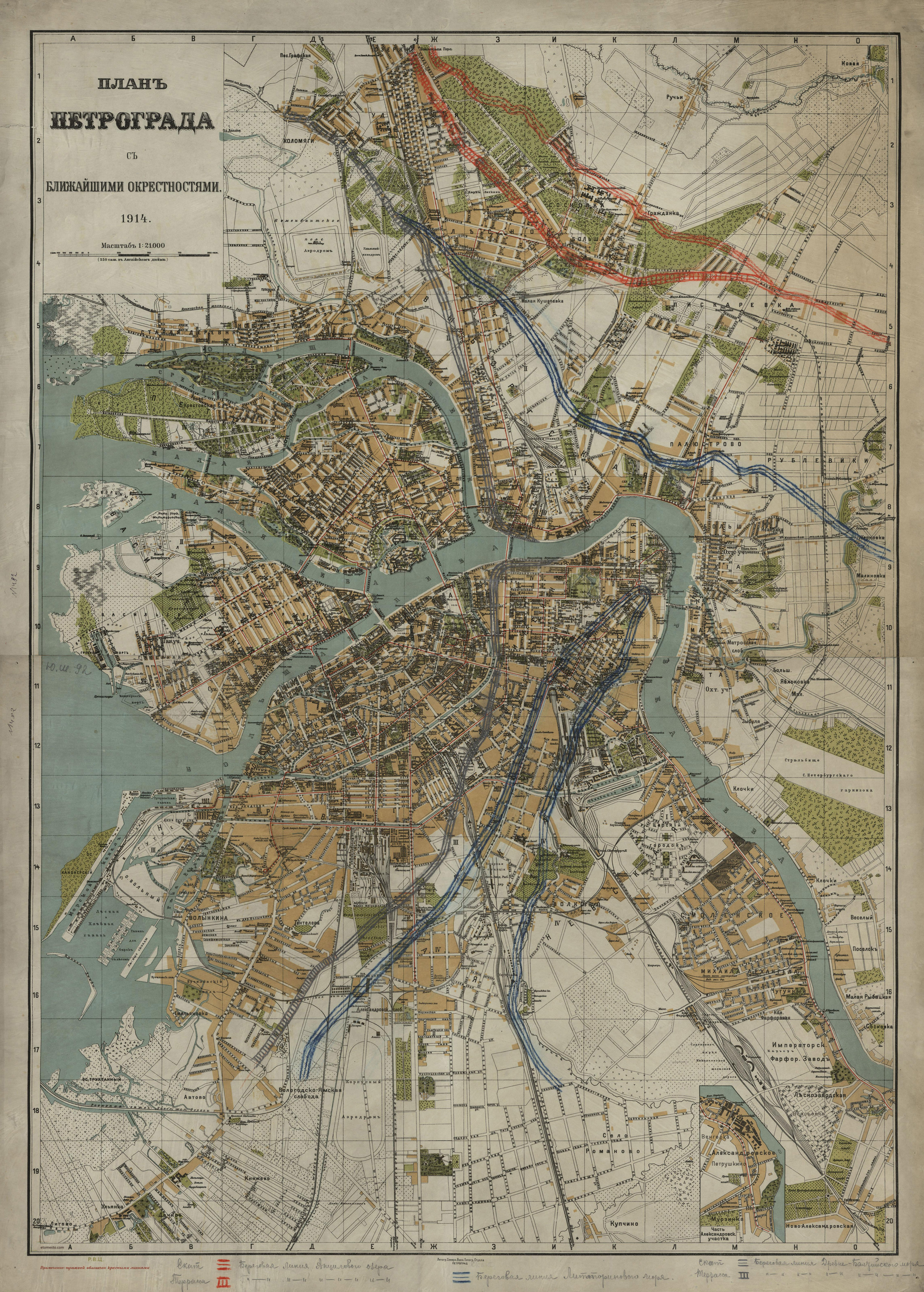 Карта спб 1914 года