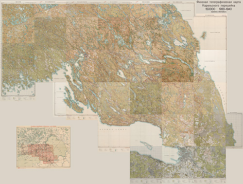 Финская довоенная топографическая карта карельского перешейка
