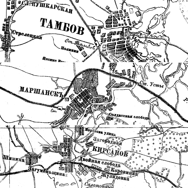Карта шуберта воронежской губернии трехверстовка